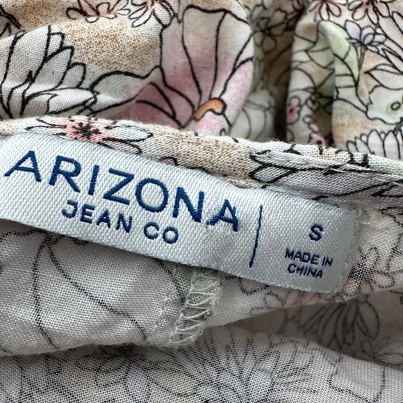 Arizona Jean Boho Dress Floral long Sleeve Small Off The Shoulder Ruffled/Pleate - Picture 2 of 13
